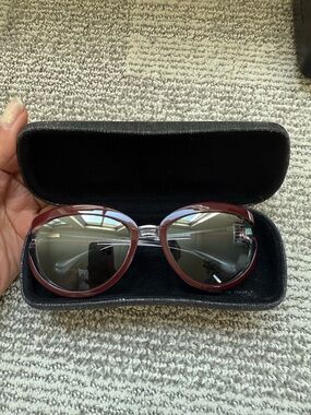 CHANEL Burgundy Frame Sunglasses- very rare